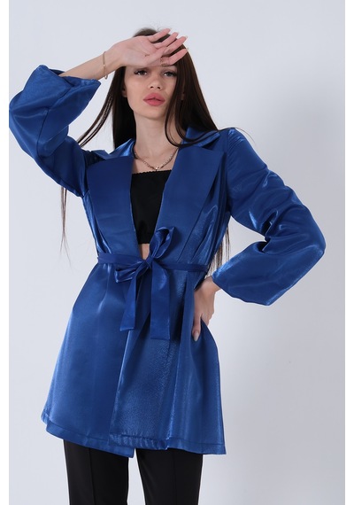 Feminist Saks Kolları Volanlı Monoray Saten Ceket 31050689.26 Saks