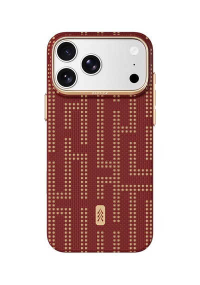 Apple iPhone 18 Pro Max Uyumlu Kılıf M-safe Şarj Özellikli Raptic Aramid Skin Serisi Karbon Kapak Kırmızı