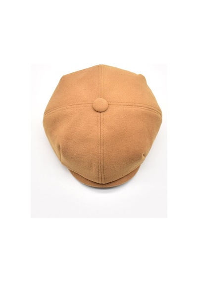 Külah Erkek Dökümlü Kışlık Newsie Kasket Premium Irish Flat Cap Şapka - Camel