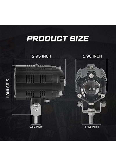 Offroad Sis Lambası Beyaz-sarı Çakarlı 6.5 Cm X 4.5cm 6.5cm 10w 12-80v Set / Lass347
