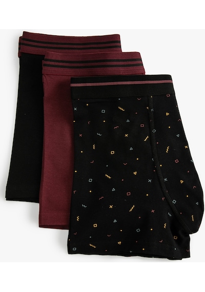 Koton 3'Lü Boxer Seti Beli Lastikli Geometrik Baskı Detaylı Siyah Desenli 3Slm90032Mk 3Slm90032Mk03U Koton 3'Lü Boxer Seti Beli Lastikli Geometrik Baskı Detaylı Siyah Desenli 3Slm90032Mk 3Slm90032Mk03U