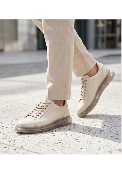 2274-zanelle Hakiki Full Duble Deri Üst Kalite Premıum Erkek Sneaker Ayakkabı Bej