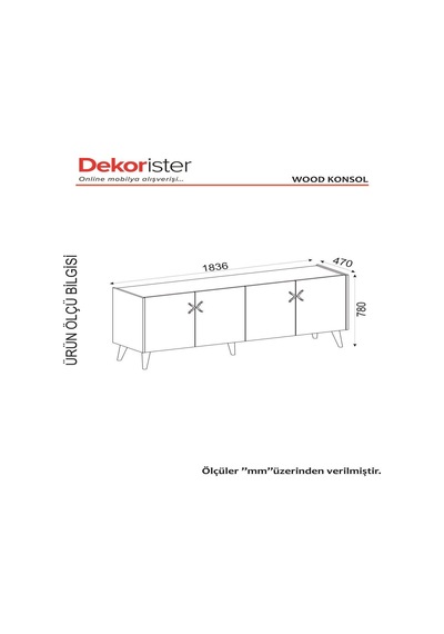 Dekorister Exclusive Wood Konsol Ceviz-Antrasit