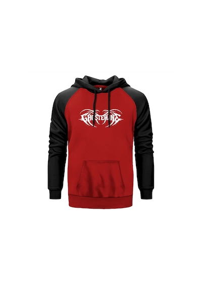 Ghostemane Text Kırmızı Renk Reglan Kol Sweatshirt Kırmızı