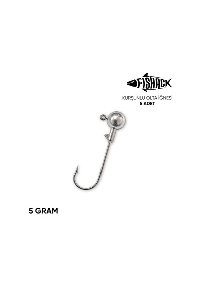 Jighead - Zoka - Kurşunlu Olta İğnesi - Gümüş - 5 Adet - 5 Gr 23020526