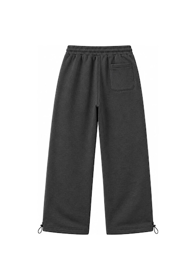 Zaee Paris Nakışlı Ayarlanabilir Baggy Eşofman Altı Füme