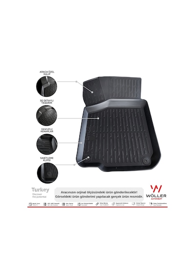 Volkswagen Bora Paspas 1999 2005 Arası 3D Havuzlu Wöller Paspas