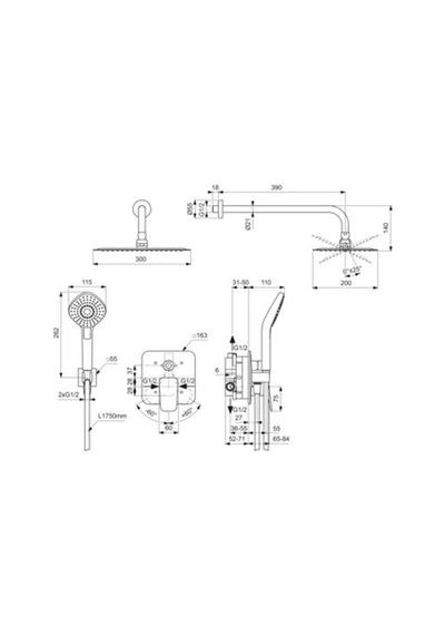 Ideal Standard BD194AA Ceraplan Ankastre Duş Sistemi Seti Krom