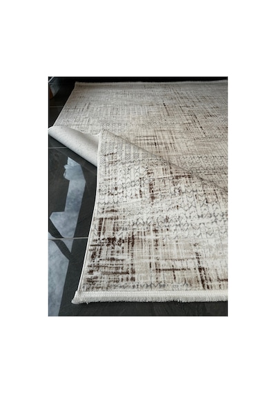 Merinos Vista %100 Akrilik Krem Kahve Desenli Kesme Halı Yolluk Antre Koridor Salon Halısı 79300-80