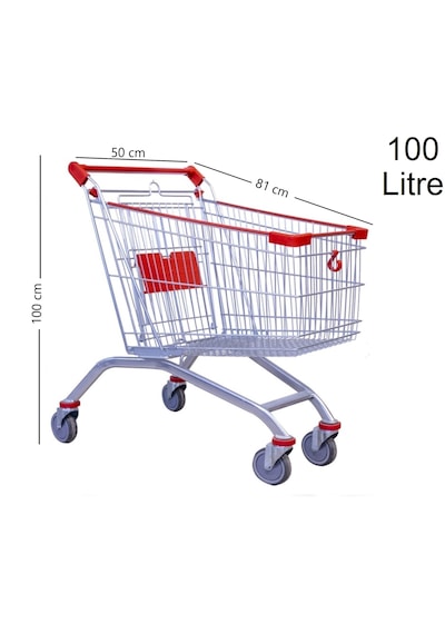 100 Litre Kartal Metal Market Alışveriş Arabası / En:50 Boy:81 Yükseklik:100 Cm