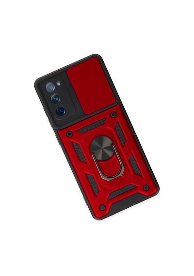 Mey İthalat Samsung Uyumlu Galaxy S20 Fe Kılıf Pars Lens Yüzüklü Silikon - Kırmızı Çok Renkli
