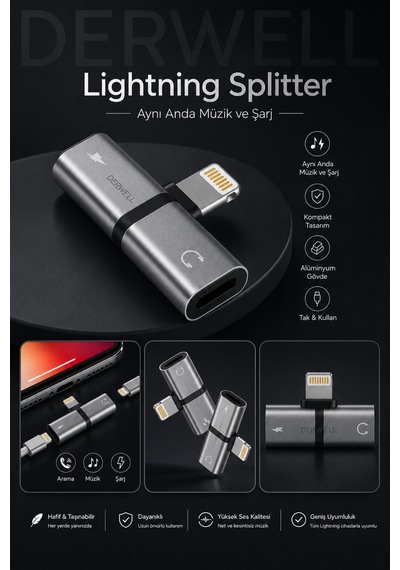 Yeni 2026 Apple Uyumlu iPhone Şarj Ve Kulaklık İkili Çevirici Çoklayıcı Aparat Aynı Anda Müzik Dinleme Ve Hızlı Şarj Desteği Veren Lightning Splitter Dönüştürücü Adaptör Kompakt Kaliteli Ses Aktarım Kablosu