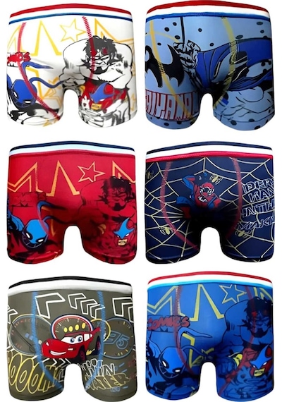 Uniquetrenders Erkek Çocuk Karışık Desenli Pamuklu Esnek Likralı Boxer 6 Adet Renklı