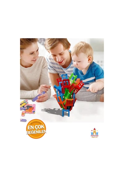 Eğitici Denge Oyunu: Chair Stack Sandalye İle Denge Becerisi Geliştirme Oyuncağı