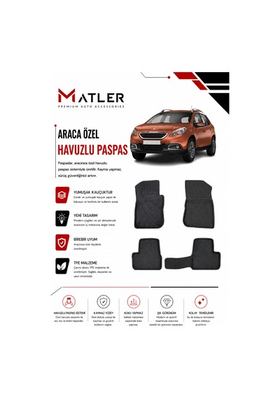 Peugeot 2008 2013 Model 4d Ekstra Havuzlu Paspas