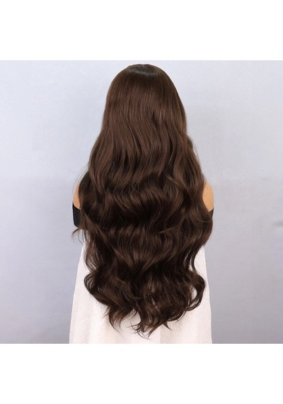 Koyu Kumral Fiber Sen Front Lace Tül Peruk