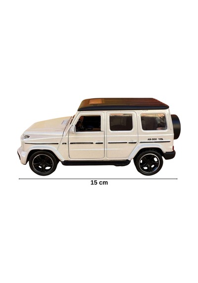 1:32 Metal Çek Bırak Mercedes G65 Beyaz Sesli Ve Işıklı Kapıları Açılan Oyuncak Arazi Aracı