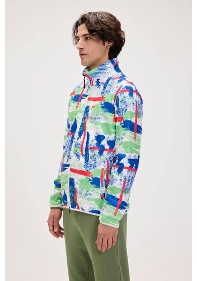 Bad Bear Full Zip Drew Polar Erkek Beyaz Dik Yaka Ceket Beyaz