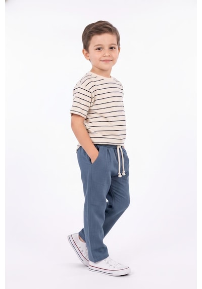 Miababy Müslin Pantolon Süprem Tişört 2li Takım İndigo