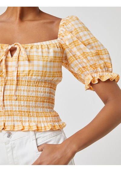 Koton Crop Bluz Balon Kollu Gipe Detaylı Kare Yaka Turuncu Ekoseli 3sal60038ıw Turuncu Ekoseli Turuncu Koton Crop Bluz Balon Kollu Gipe Detaylı Kare Yaka Turuncu Ekoseli 3sal60038ıw Turuncu Ekoseli Turuncu