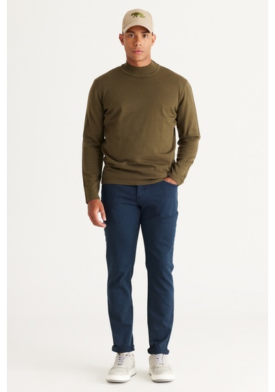 AC&Co / Altınyıldız Classics Erkek Haki Tüylenme Yapmayan Standart Fit Normal Kesim Yarım Balıkçı Yaka Triko Kazak Haki AC&Co / Altınyıldız Classics Erkek Haki Tüylenme Yapmayan Standart Fit Normal Kesim Yarım Balıkçı Yaka Triko Kazak Haki