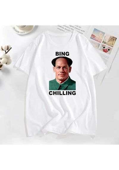 Startmore Beyaz John Xina Bing Chilling John Cena Vintage Siyah Günlük Yaz Ka Beyaz