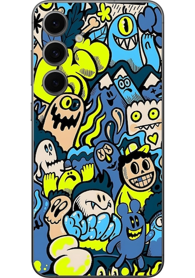 Samsung Galaxy S24 Fe Uyumlu Şeffaf Kılıf Graffiti 11 Tasarımlı