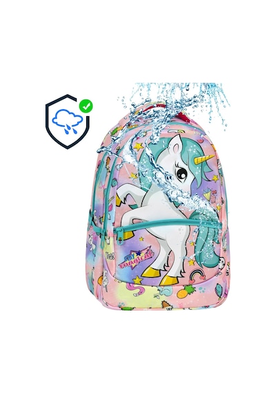 Yeşil Unicorn Desenli Kız İlkokul Sırt Çantası + Beslenme Çantası 2306 Açık Mor