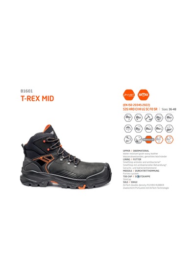 Base B1610a T-rex Top 3s Hro Cı Hı Lg Fo Sr İş Botu Uzun