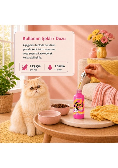 Metapet Kediler İçin 25 İ 1 Arada Multivitamin Damla 50 Ml