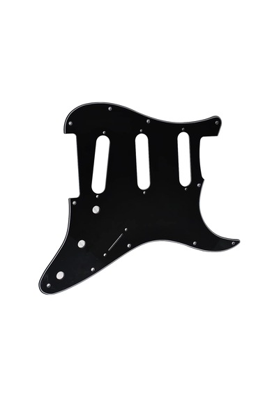Stratocaster St Kasa Elektro Gitar Pickguard 3 Katmanlı 11 Delikli Düz Siyah
