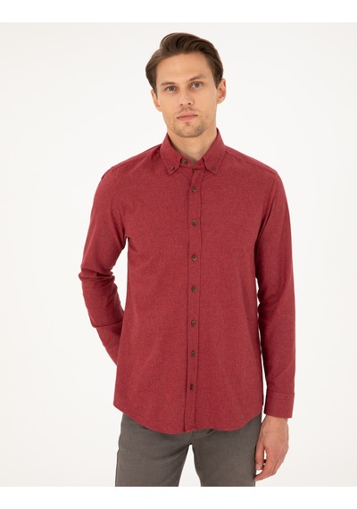 Pierre Cardin Erkek Vişne Gömlek Desenli 50292106-vr223 Vişne