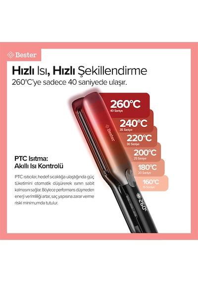 Bester S9100 Proluxe Flexstyle 45mm Geniş Plakalı Saç Düzleştirici