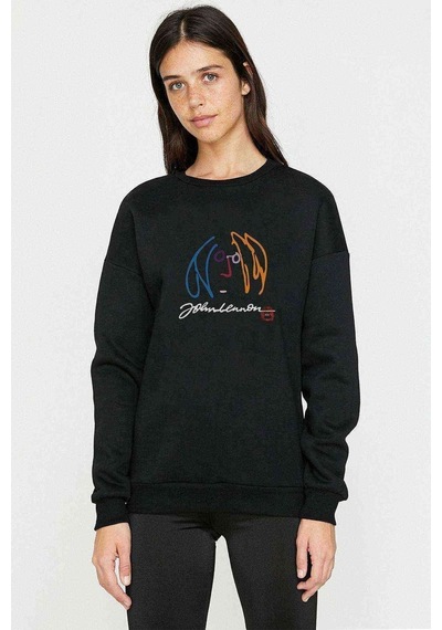 The Beatles John Lennon Baskılı Siyah Kadın Sweashirt (528401450)