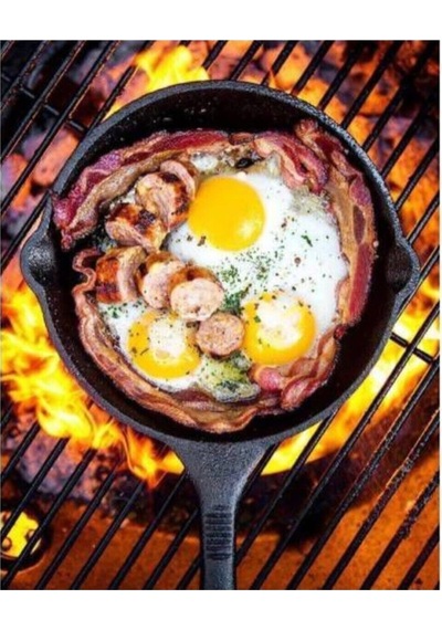 Campout 10 Inch Emaye Kaplı Döküm Tava Siyah