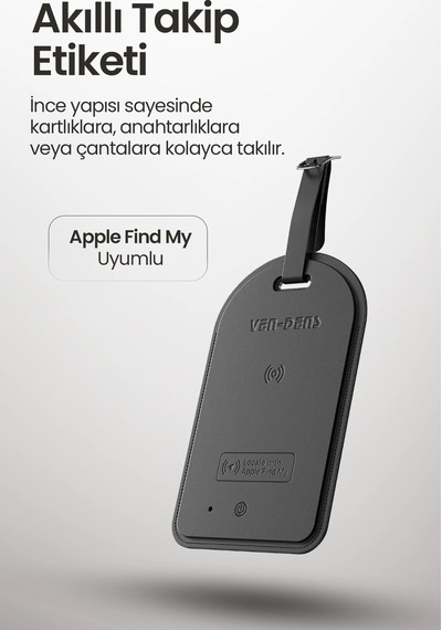Vendens Vd-tag007 Akıllı Takip Etiketi, Find My Uyumlu,valiz Kartlık Ve Kayıp Eşya, Siyah