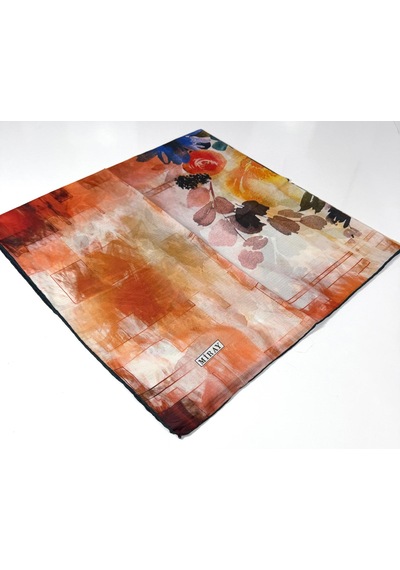 Miray Nevada Büyük Boy Organik Pamuk Eşarp - 120 X 120 - 06253 Turuncu