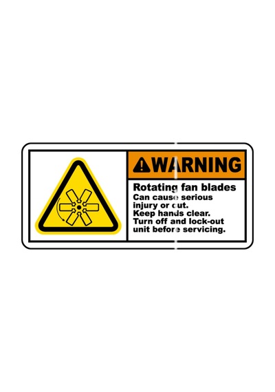 Motor Fan Uyarı Etiketi Yapıştırma Sticker 10Cm 4 Adet