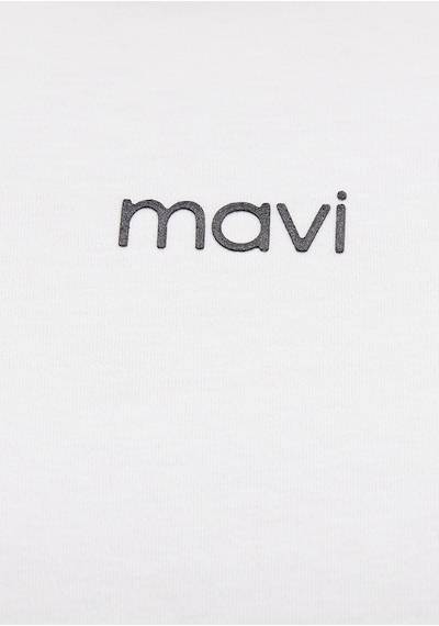 Mavi - Mavi Logo Baskılı Beyaz Tişört 1612829-80194 Beyaz