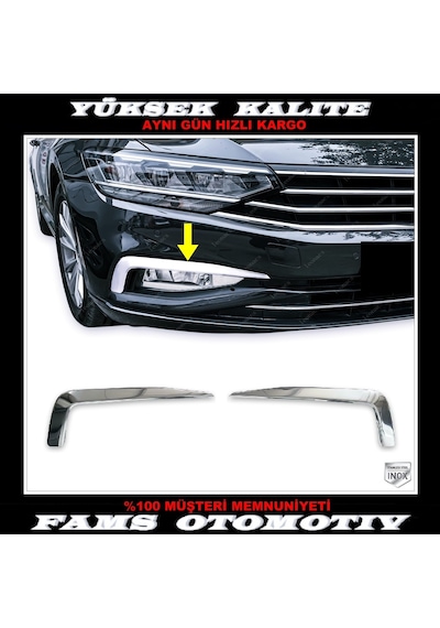 Vw Passat B8.5 Krom Sis Farı Çerçevesi 2 Prç P.Çelik 2019 Üzeri