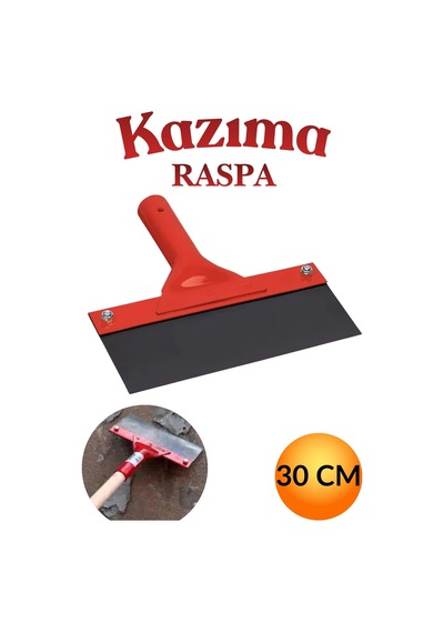 Kazıma Sıyırma Raspası Metal Saplı Çelik 30 Cm Spatula İnşaat Duvar Harç Parke Zemin Temizleme