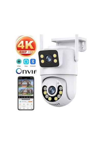 4k 8mp Çift Ekran Lens Wifi 2k Poz Kamera Ip66 Su Geçirmez Otomat 4k 8mp Çift Ekran Lens Wifi 2k Poz Kamera Ip66 Su Geçirmez Otomat