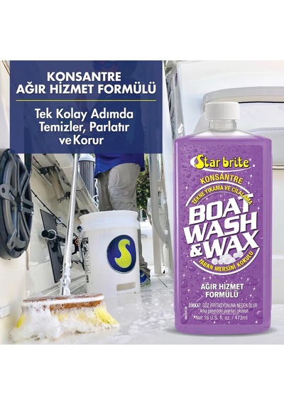Starbrite - Konsantre Tekne Temizleyici Ve Cila 473 Ml : Tek Adımda Temizlik, Polimer Cila Kalkanı Ve Ferah Yaban Mersini Kokusu
