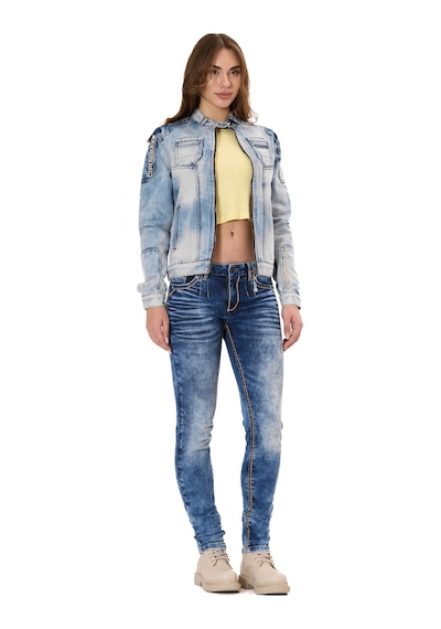 Wj233 Kadın Kot Ceket Modern Kesim & Şık Detaylarla Trend Görünüm Iceblue
