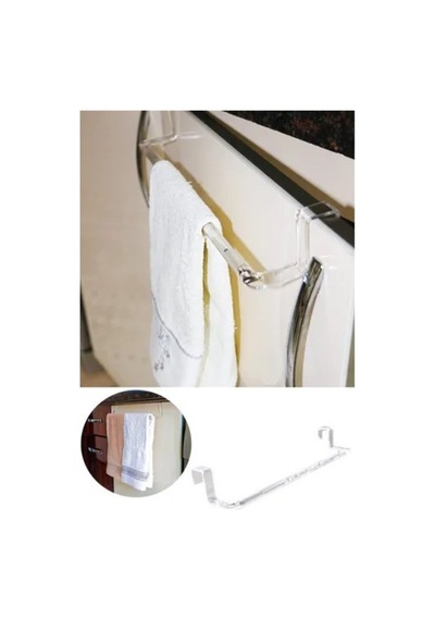 Siyah Polikarbon Havlu Askısı Geçmeli Dolap Kapağı Banyo Mutfak Organizer 29 cm