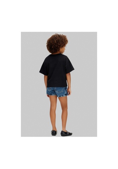 Calvin Klein Siyah Kız Çocuk Baskılı T-shirt Lvcksja20gbeh-16308
