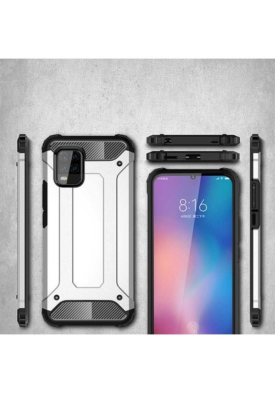 Noktaks - Xiaomi Uyumlu Xiaomi Mi 10 Lite - Kılıf Çift Katman Zırh Tank Crash Military Kapak - Rose Gold