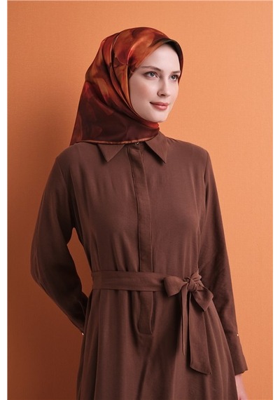 Armine Saf İpek Twill Eşarp 9603d 22 Şarabi