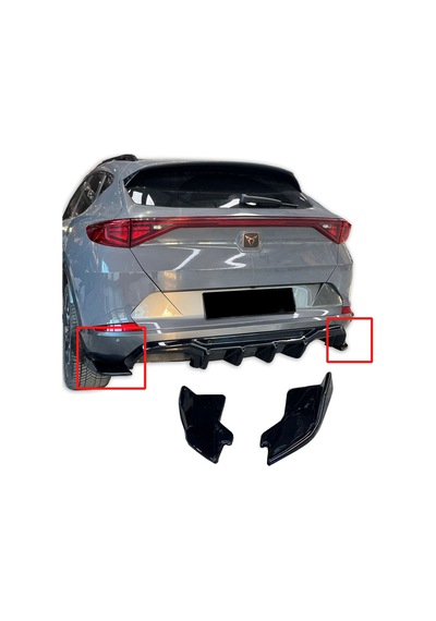 Cupra Formentor Uyumlu Araca Özel Difüzör Flapları Parlak Siyah Boyalı