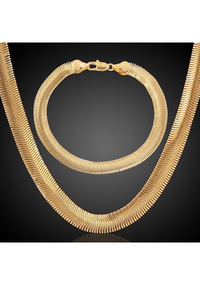 Ehediye Chavin 7 Mm. Snake Yılan Örme Kadın Zincir Kolye Bileklik Eg94 Altın